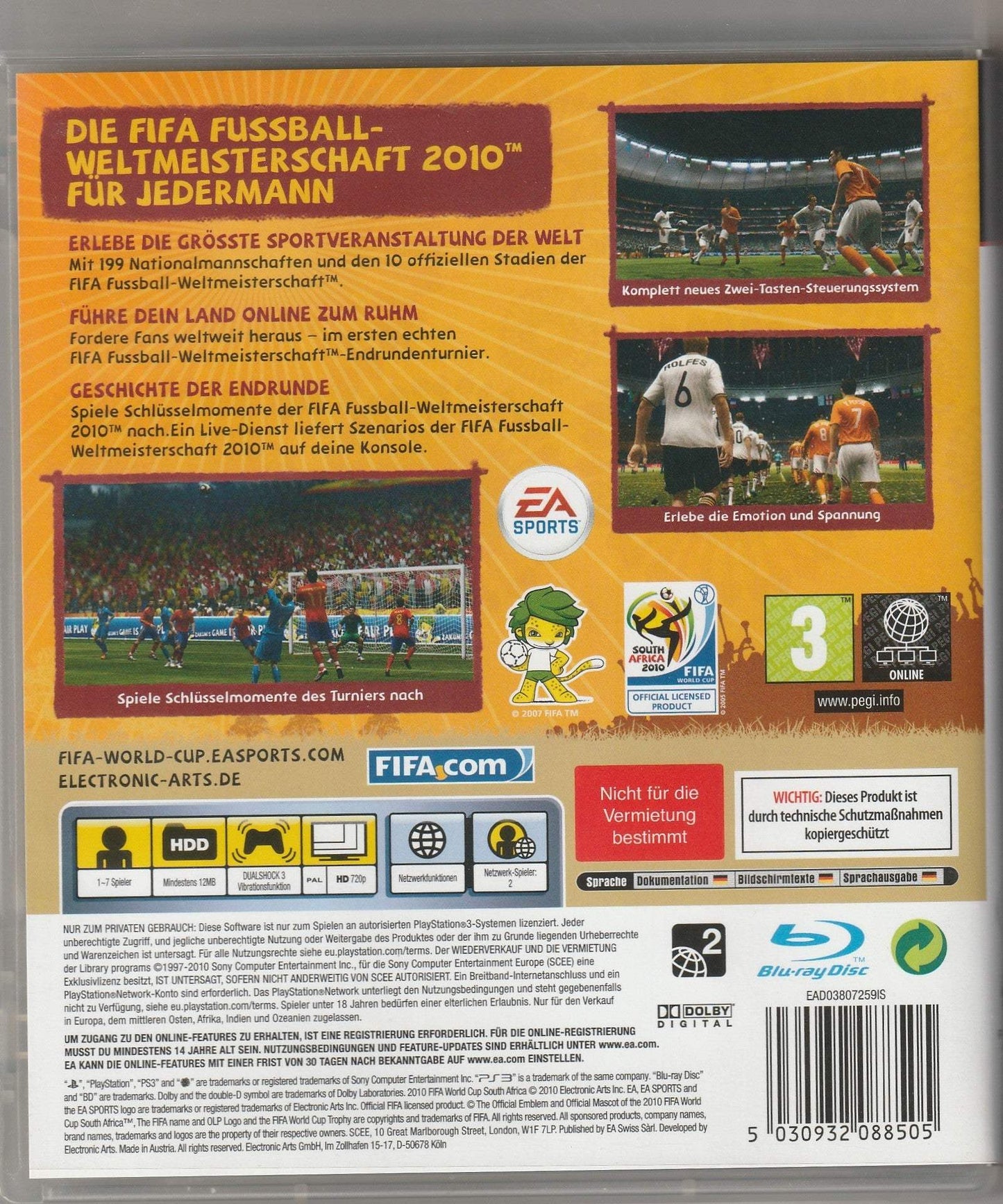 FIFA FUSSBALL - WELTMEISTERSCHAFT SÜDAFRIKA 2010 FÜR PS3 - GEBRAUCHT