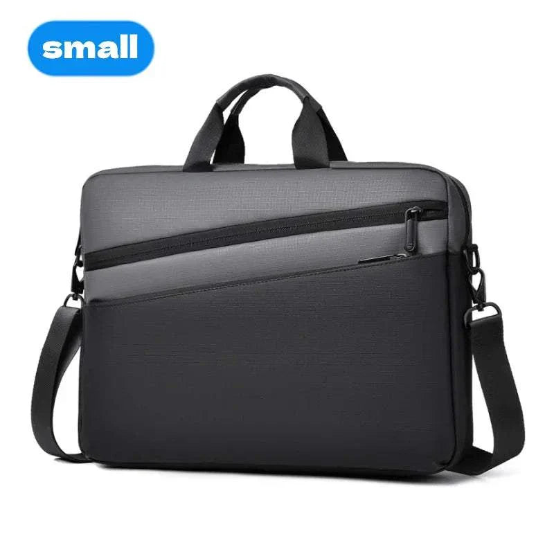 Schwarze Laptoptasche mit verstellbarem Schultergurt, geeignet für 15,6-17,3 Zoll Laptops.