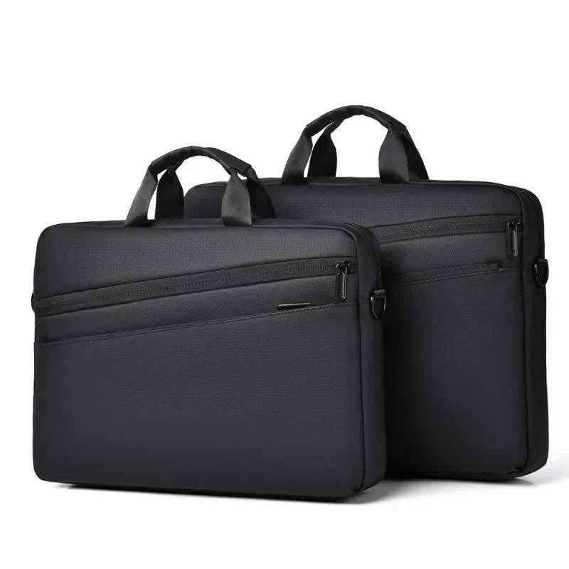 Business-Aktentasche für Herren, Laptoptasche 15,6–17,3 Zoll, schwarz, mit verstellbarem Schultergurt.